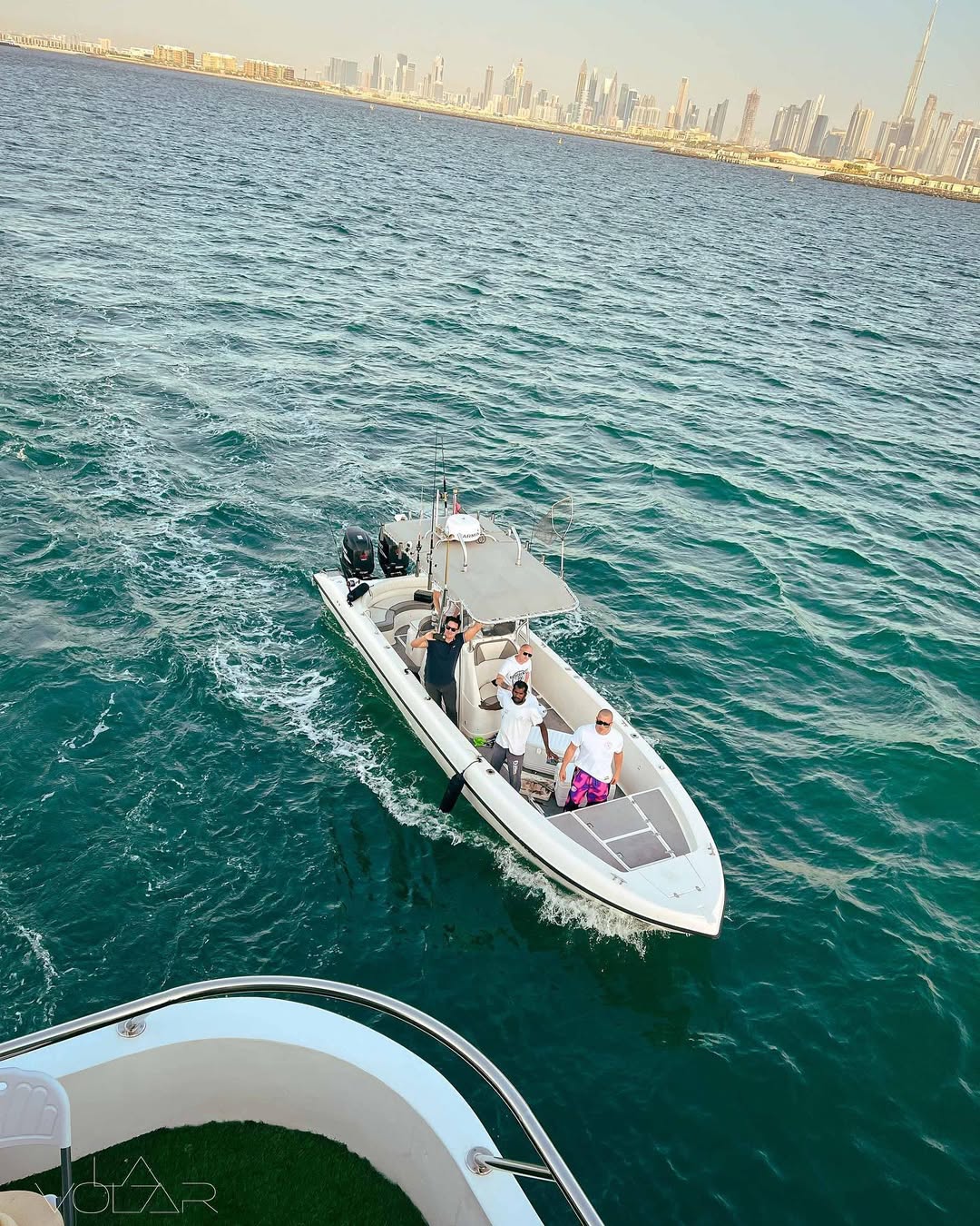 Swain at luxury yacht party