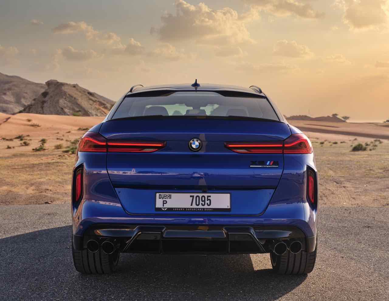 BMW X6 M Competition Blue, luxury car rental in Dubai, photo 2