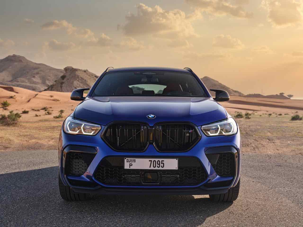 BMW X6 M Competition Blue, luxury car rental in Dubai, photo 3