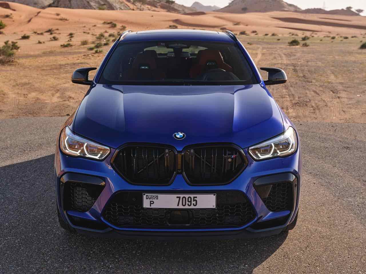 BMW X6 M Competition Blue, luxury car rental in Dubai, photo 4