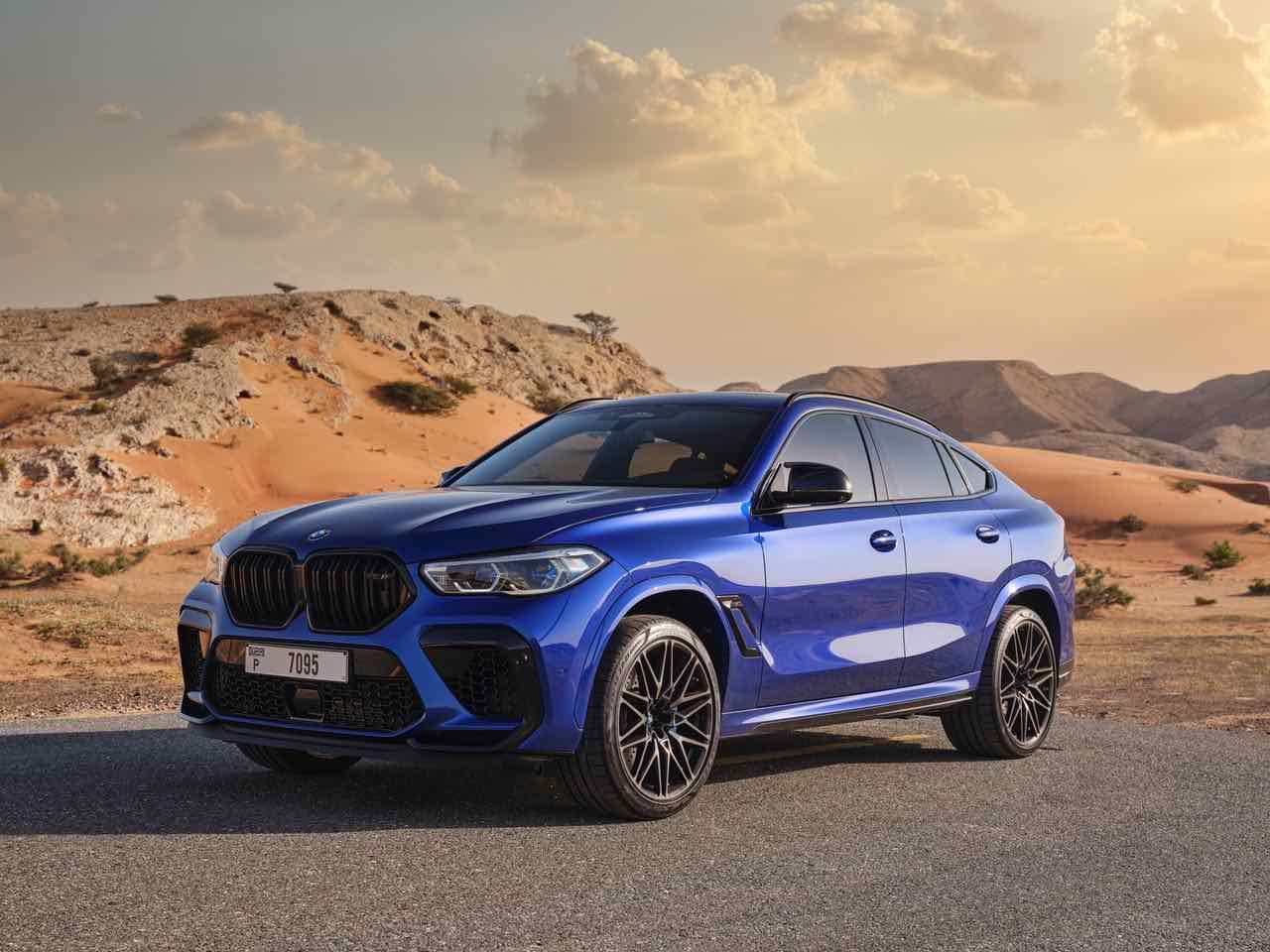 BMW X6 M Competition Blue, luxury car rental in Dubai, photo 5