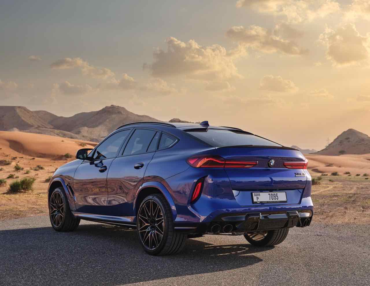BMW X6 M Competition Blue, luxury car rental in Dubai, photo 6