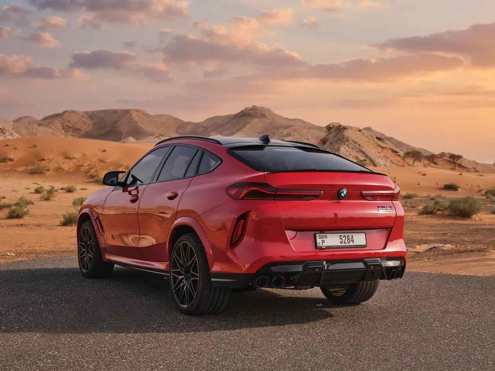 BMW X6 M Competition Red, luxury car rental in Dubai, photo 2