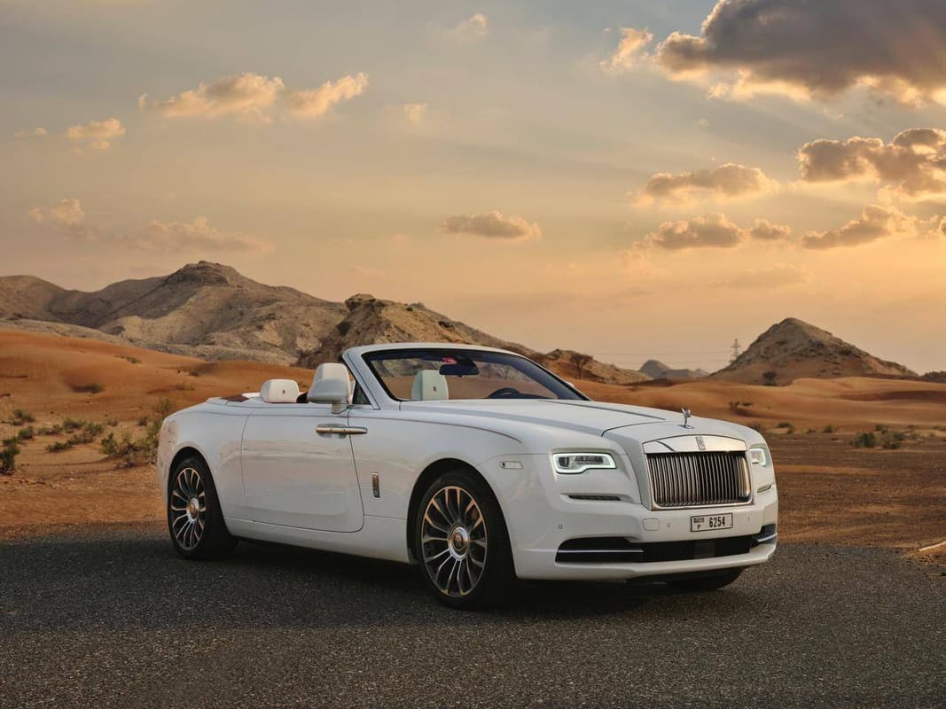 Rolls Royce Dawn White, luxury car rental in Dubai, photo 1