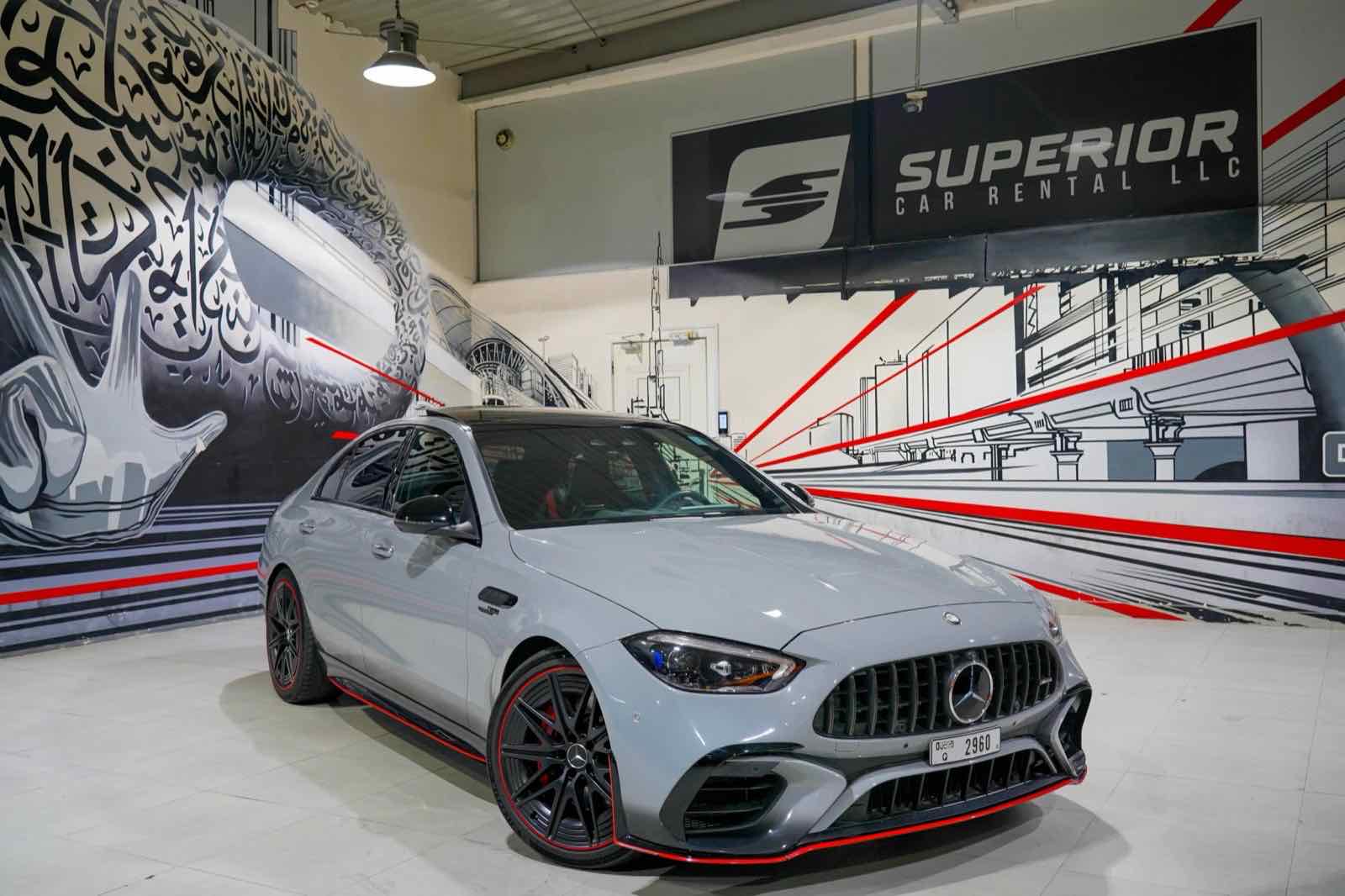 Mercedes C63s AMG (700 HP) E Performance, luxury car rental in Dubai